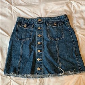 denim button down skirt